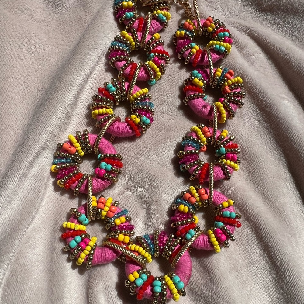 Stunning spring beaded necklace!